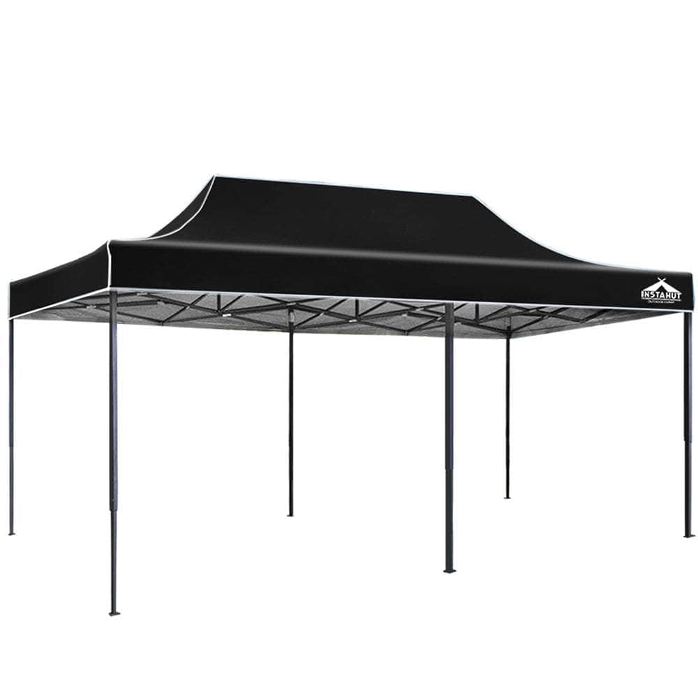 3x6m Pop-Up Tent with Base Pod x4 Black Outdoor Canopy