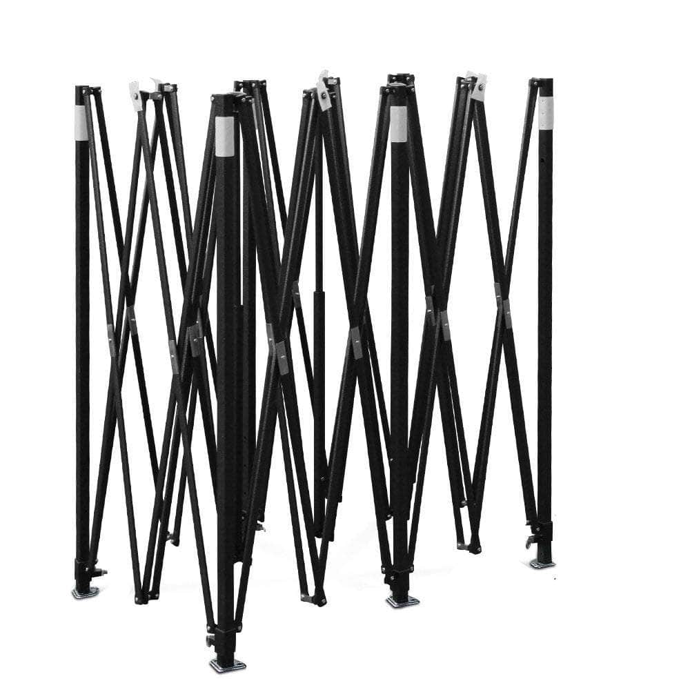 3x6m Pop-Up Tent with Base Pod x4 Black Outdoor Canopy Shelter | Black colour