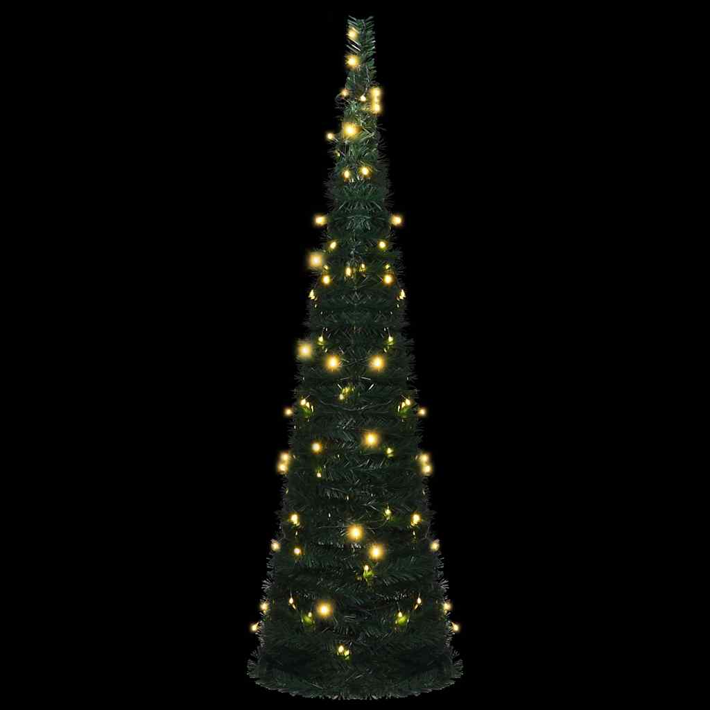 Pop-up String Artificial Christmas Tree with LED Green 150 cm