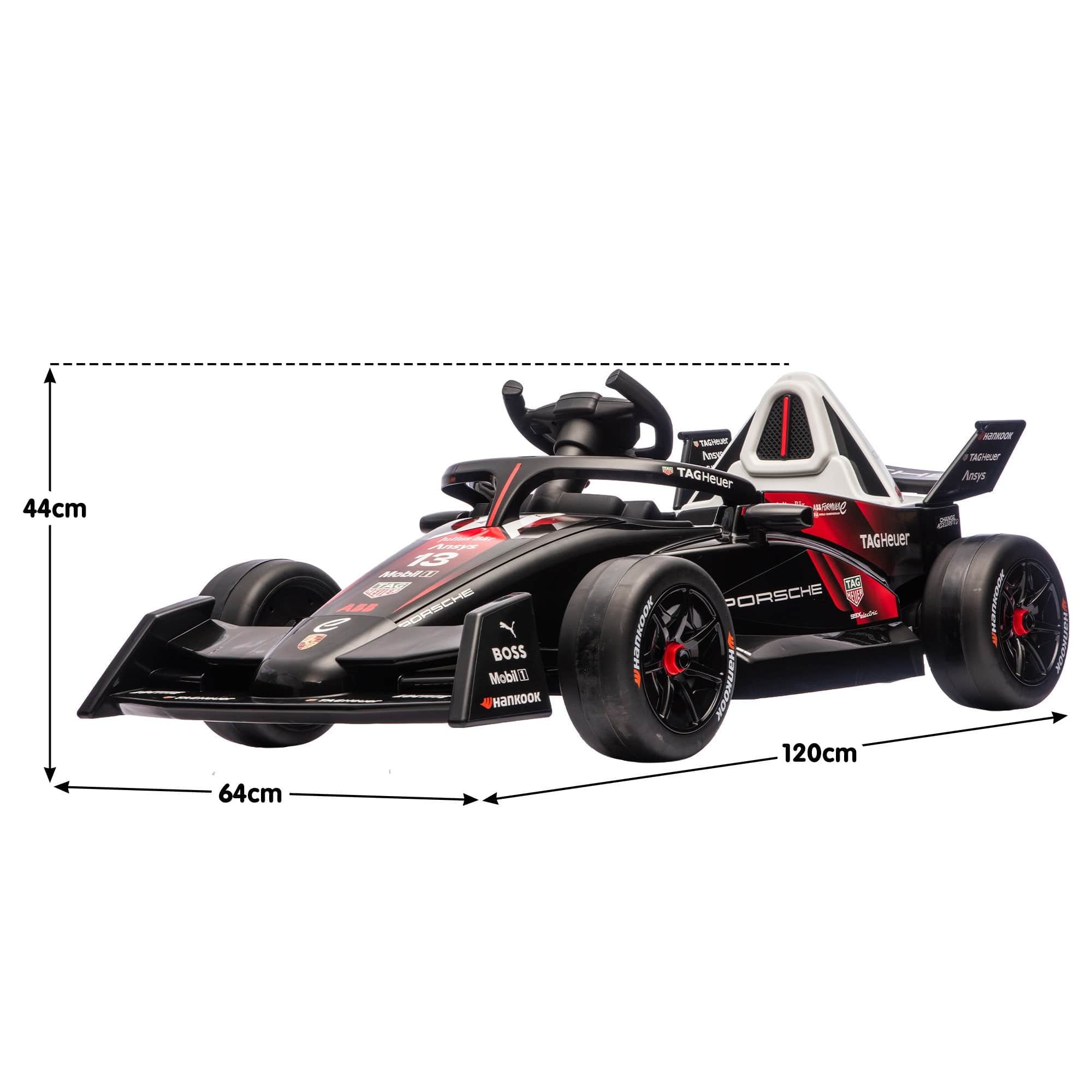 Porsche Formula E Kids Electric Ride On Car Remote Control 60W Dual Motors MP3 Player