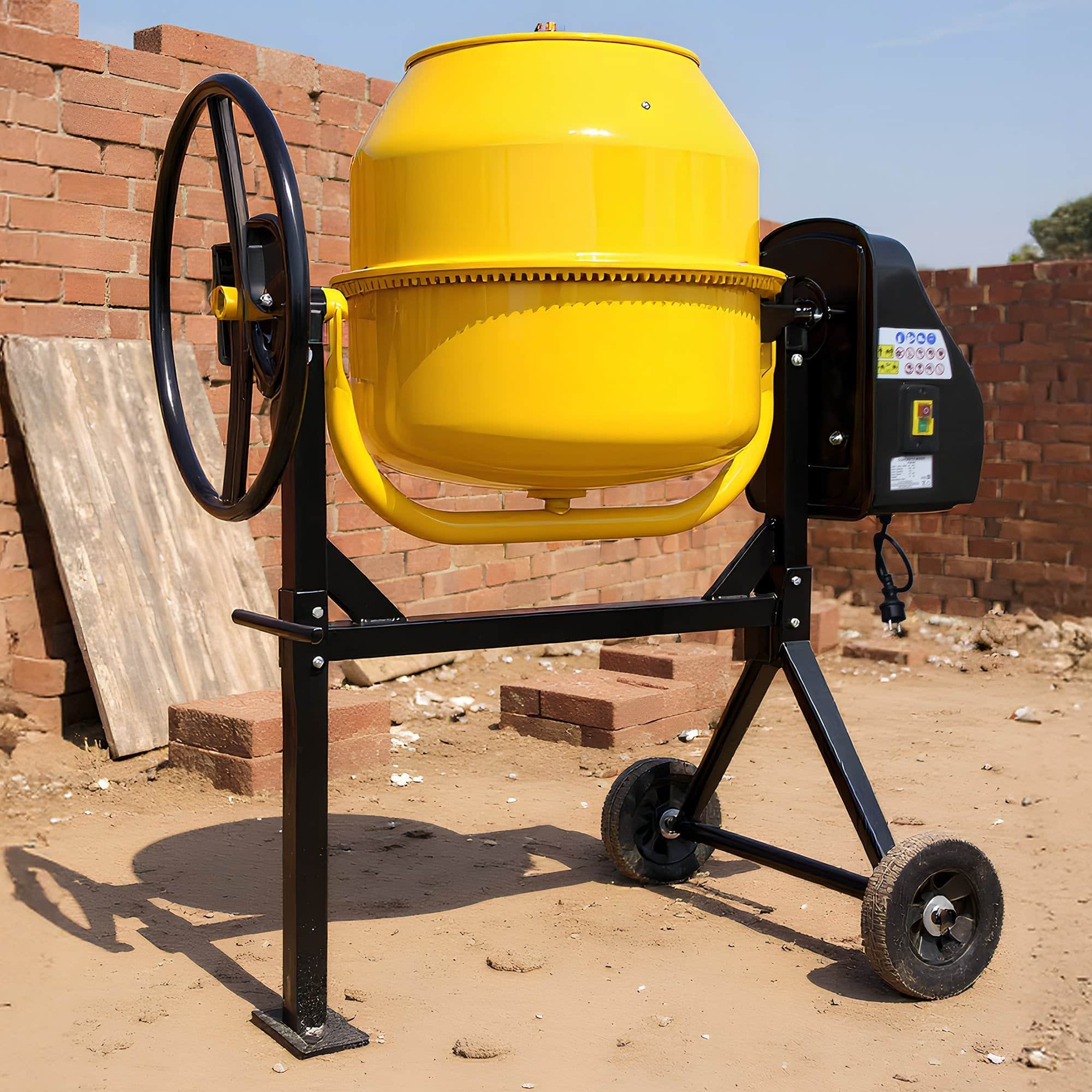 Portable 140L Concrete Cement Mixer Sand Gravel Dual Mix Blades & Tipper Lock 550W with Concrete finish