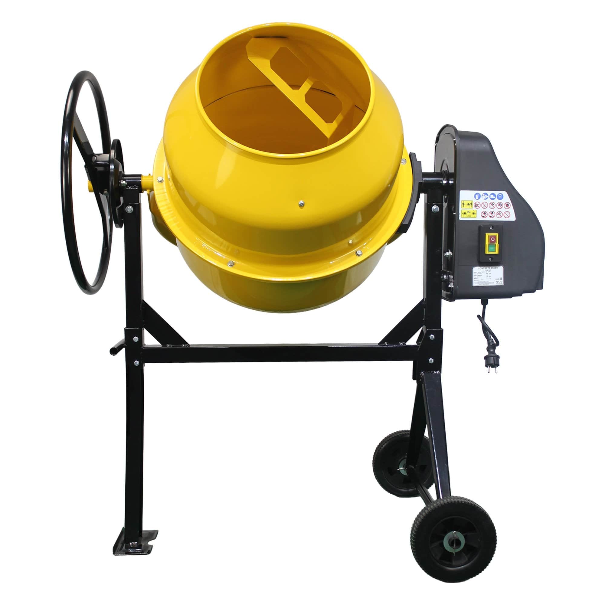 550W - Portable 140L Concrete Cement Mixer Sand Gravel Dual Mix Blades & Tipper Lock 550W