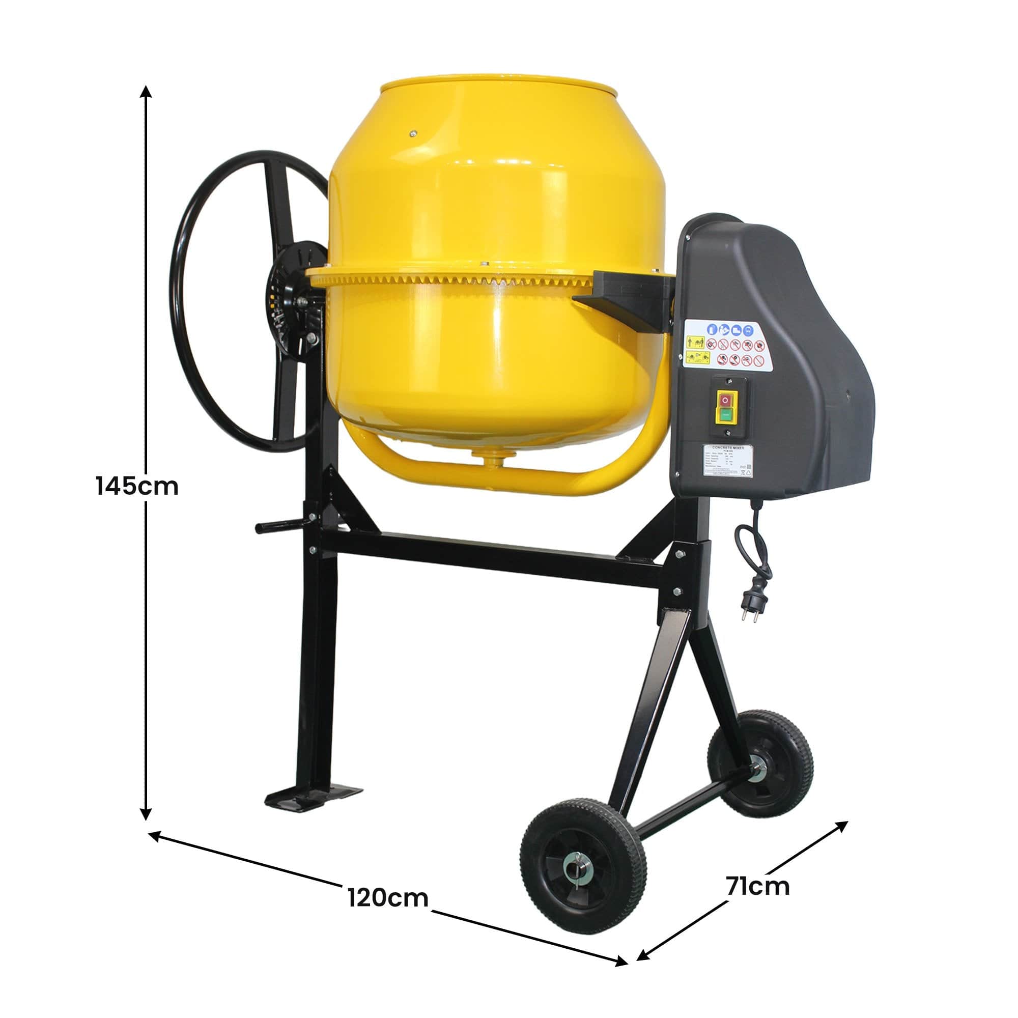 Portable 140L Concrete Cement Mixer Sand Gravel Dual Mix Blades & Tipper Lock 550W | 550W