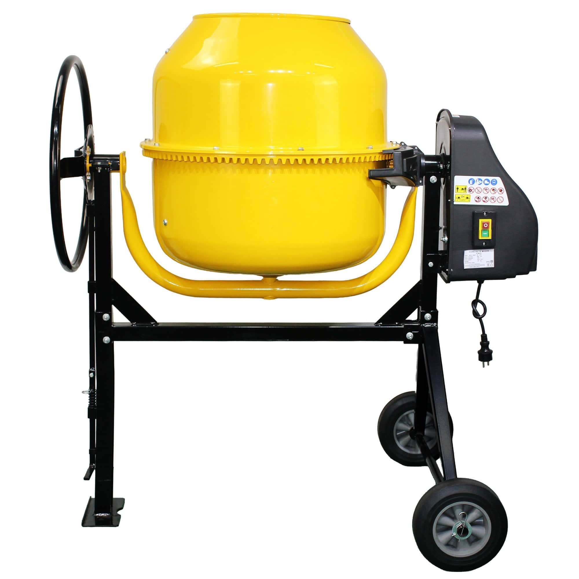 Portable 200L Concrete Cement Mixer Sand Gravel Dual Mix Blades & Tipper Lock 850W