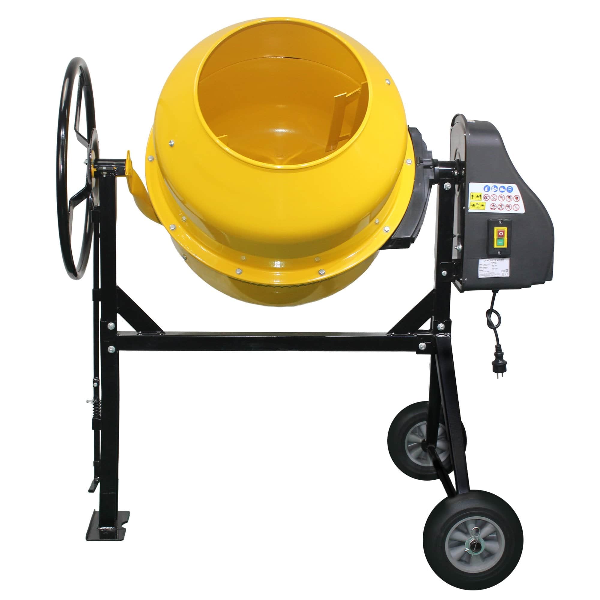 Portable 200L Concrete Cement Mixer Sand Gravel Dual Mix Blades & Tipper Lock 850W