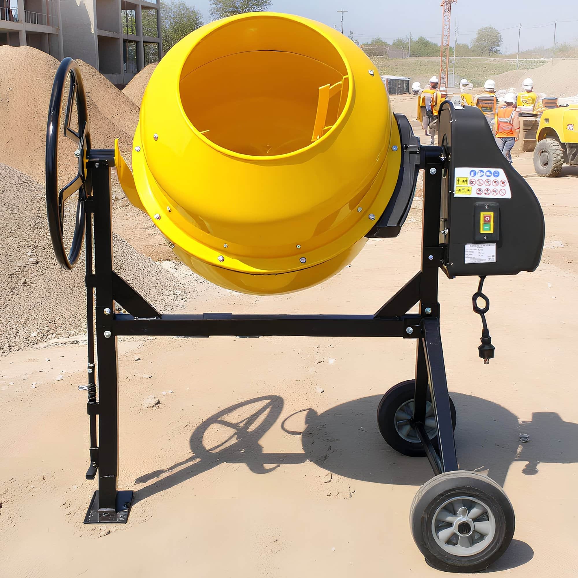Portable 200L Concrete Cement Mixer Sand Gravel Dual Mix Blades & Tipper Lock 850W