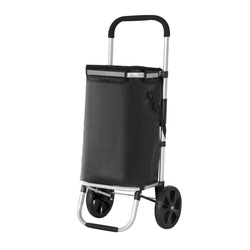 Portable Aluminum Grocery Trolley - Foldable 45KG Storage Cart