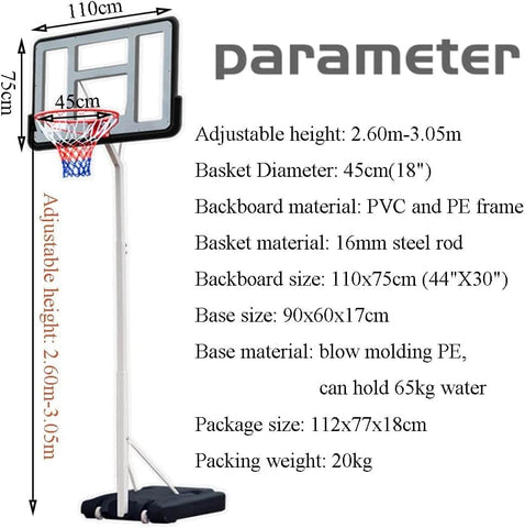 Portable Basketball Hoop Stand 3.05M (10Ft) King Size