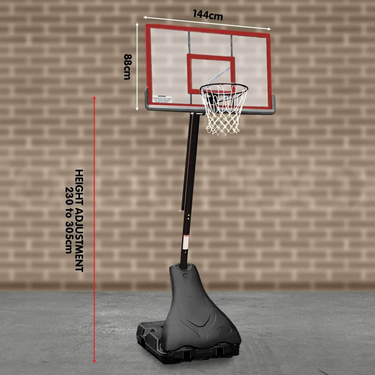 Portable Basketball Ring Stand w/ Adjustable Height Ball Holder