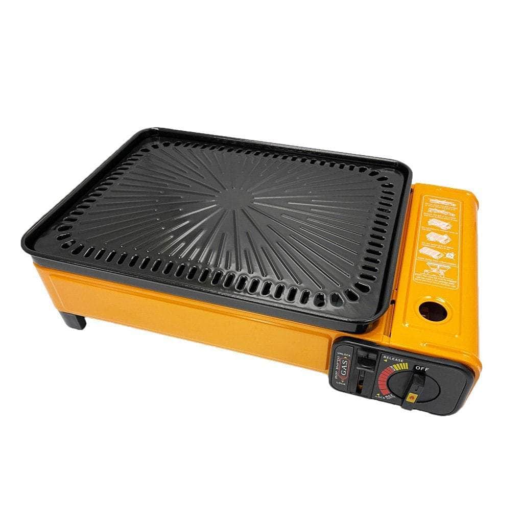 Portable Black Gas Stove BBQ Cooker with Plate