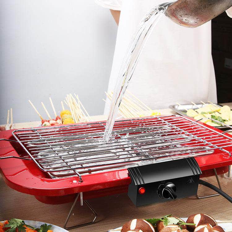 Portable Electric Bbq Grill Teppanyaki Smokeless Barbeque Pan Hot Plate Table Black