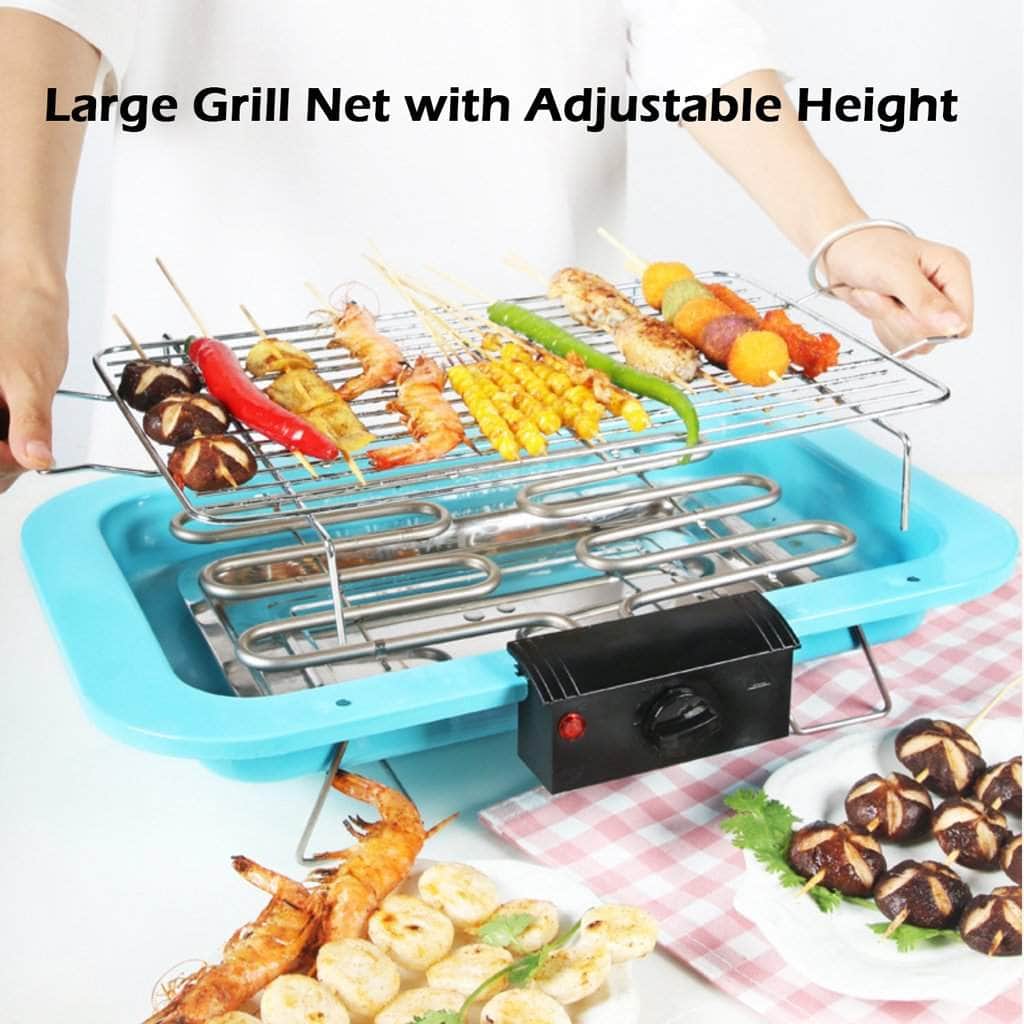 Portable Electric Bbq Grill Teppanyaki Smokeless Barbeque Pan Hot Plate Table Black