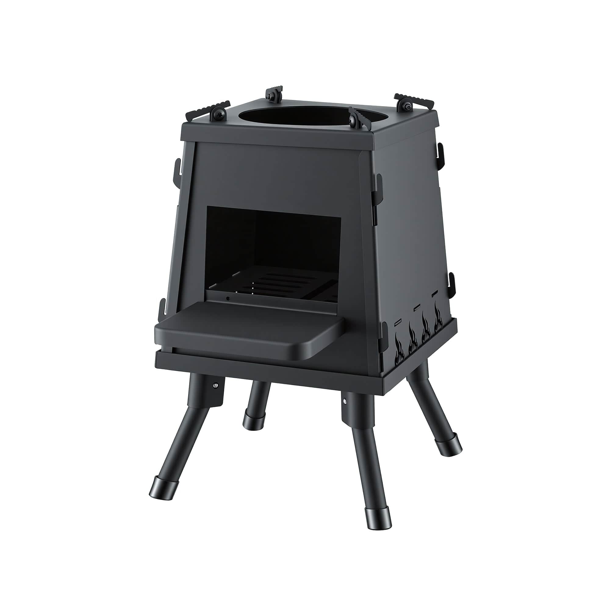 Portable Fire Pit BBQ Stove Outdoor Camping Wood Charcoal Cooking Grill