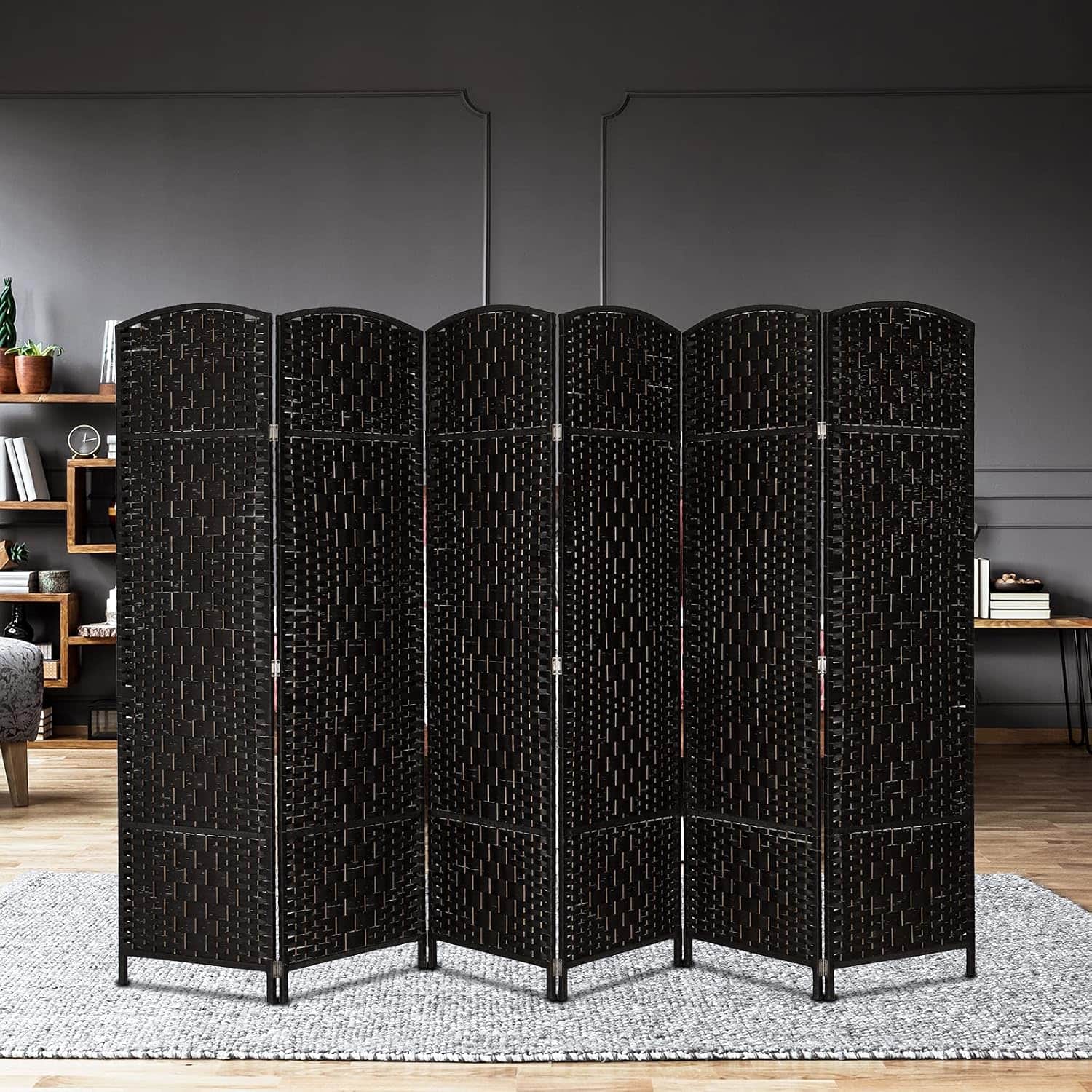 Portable Folding Room Divider Partition 6 Panel Privacy Screen