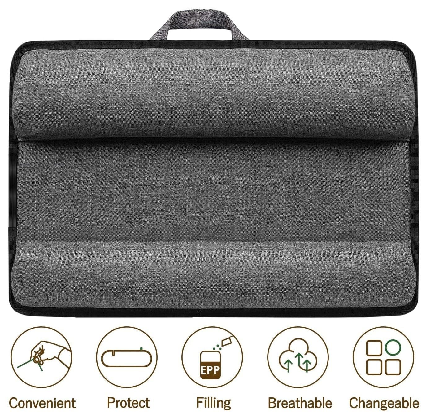 Portable Laptop Desk With Device Ledge, Mouse Pad (Black, 43Cm), 43Cm