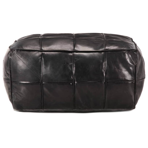 Pouffe Black Genuine Goat Leather