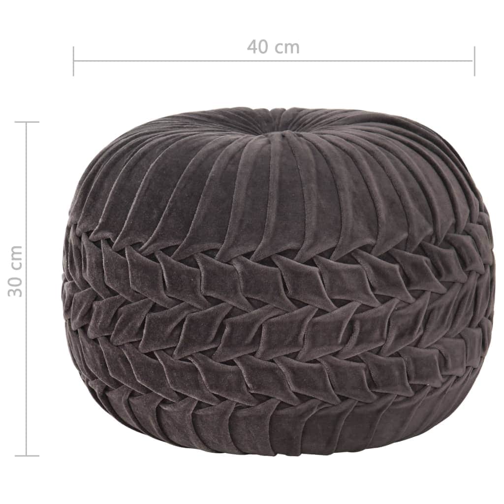 Pouffe Cotton Velvet Anthracite