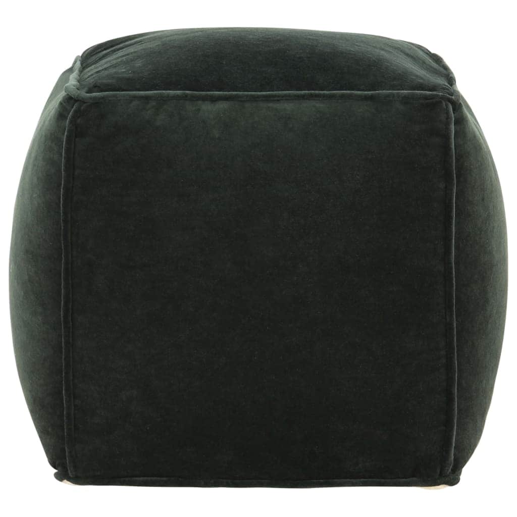 Pouffe Cotton Velvet  Forest Green