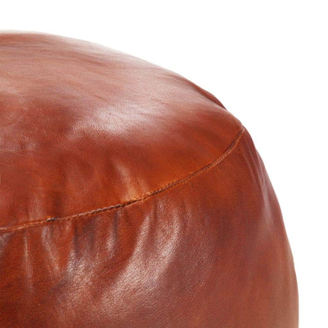Pouffe Tan Genuine Goat Leather