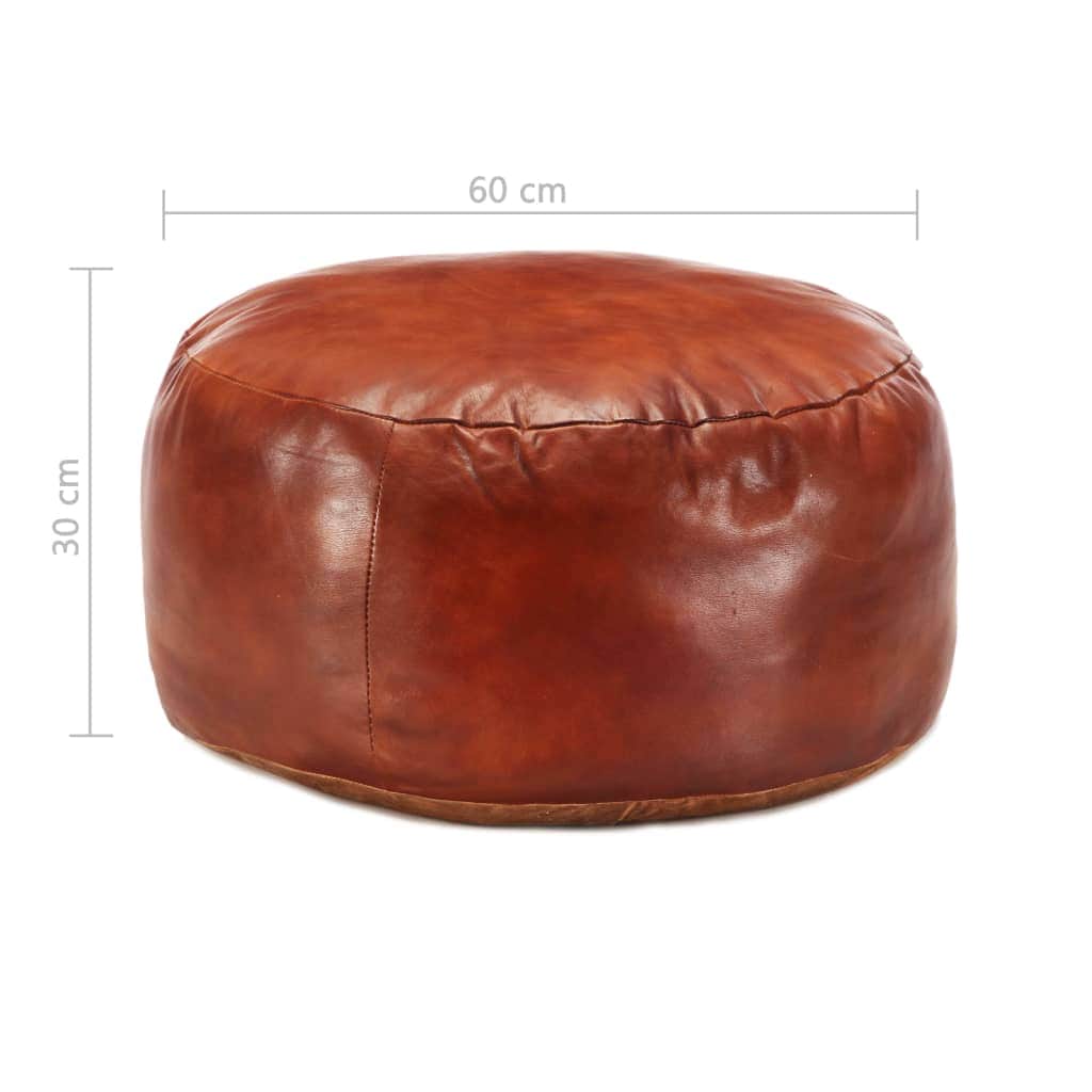 Pouffe Tan Genuine Goat Leather