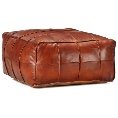 Pouffe Tan Genuine -Goat Leather