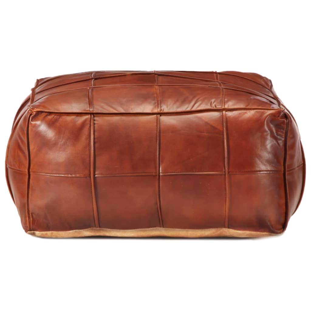 Pouffe Tan Genuine -Goat Leather