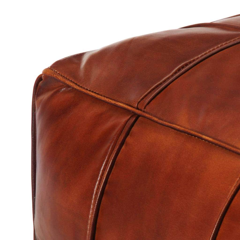 Pouffe Tan Genuine -Goat Leather