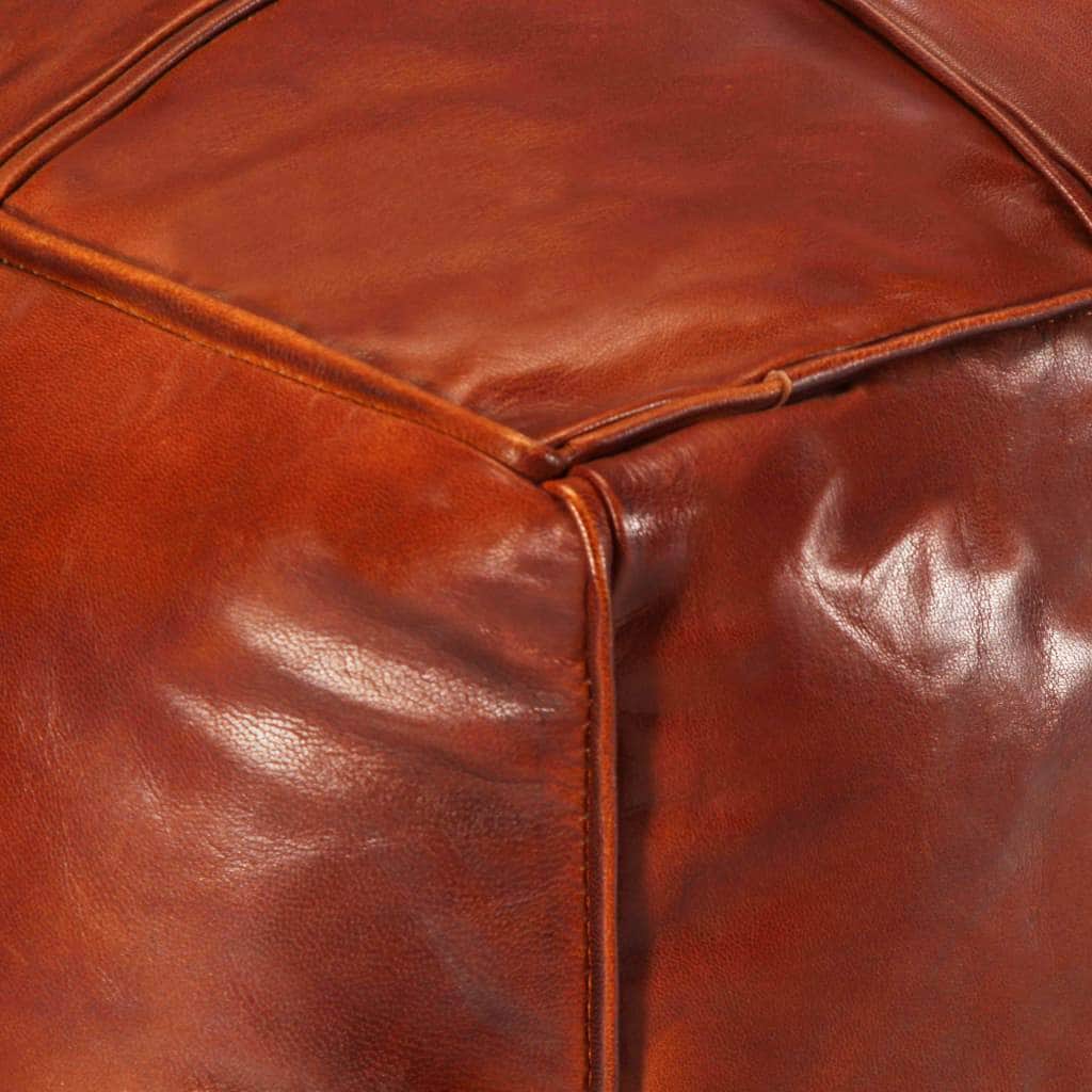 Pouffe Tan Genuine -Goat Leather