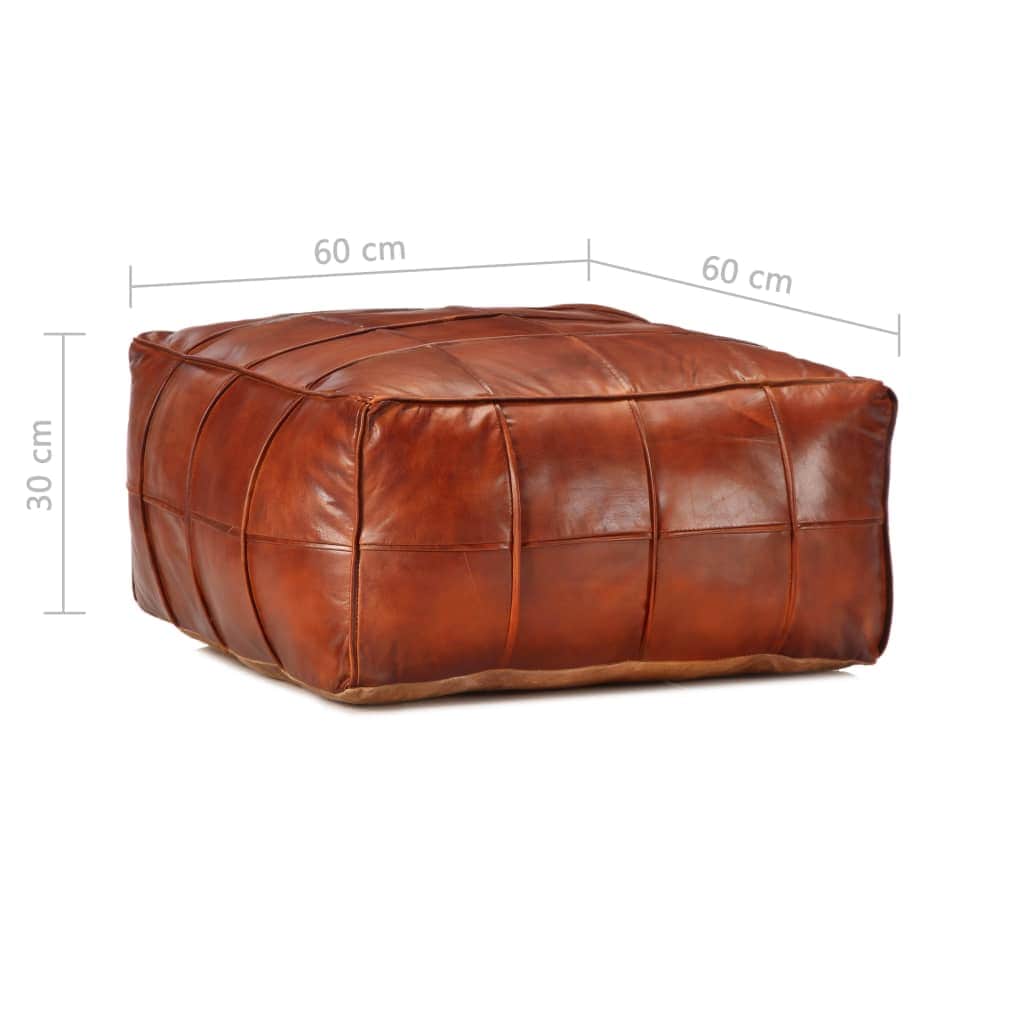 Pouffe Tan Genuine -Goat Leather