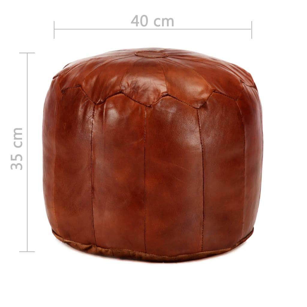 Pouffe Tan Genuine Goat Leather