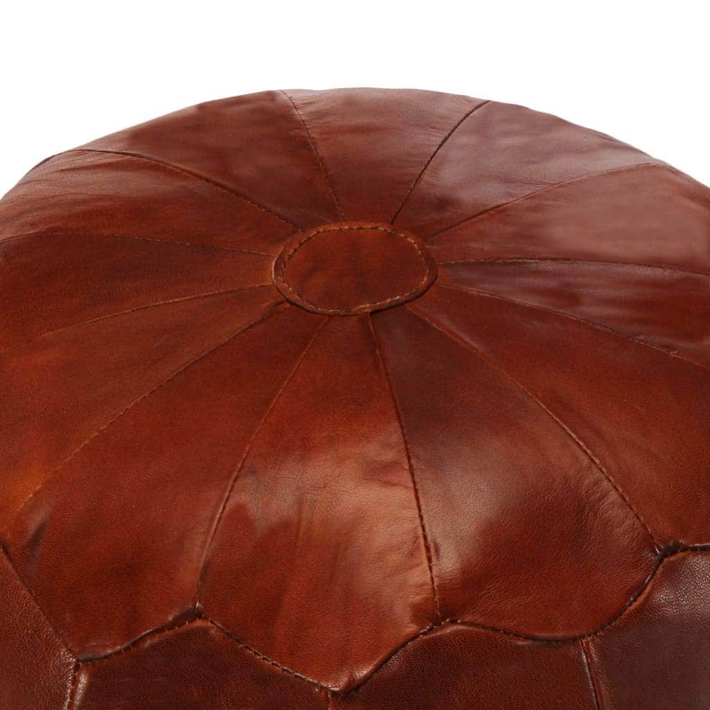 Pouffe Tan Genuine Goat Leather