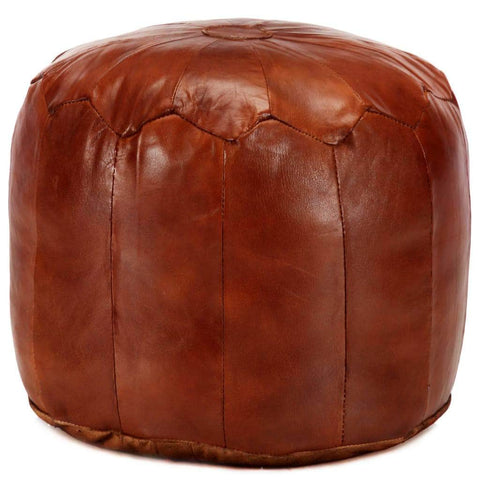 Pouffe Tan Genuine Goat Leather
