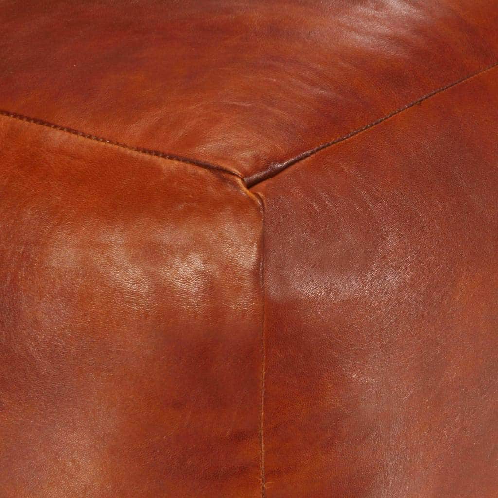 Pouffe Tan Genuine Goat Leather