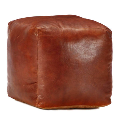 Pouffe Tan Genuine Goat Leather