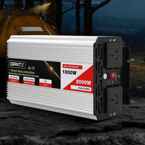 Power Inverter 1000W Or 2000W Pure Sine Wave 12V-240V Camping Boat Caravan