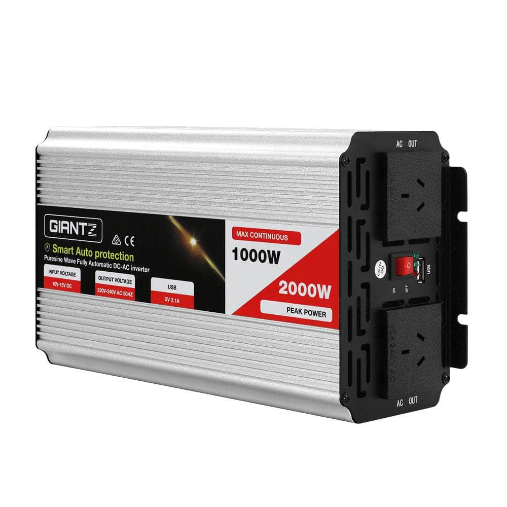 Power Inverter 1000W or 2000W Pure Sine Wave 12V-240V Camping Boat Caravan