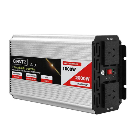 Power Inverter 1000W Or 2000W Pure Sine Wave 12V-240V Camping Boat Caravan