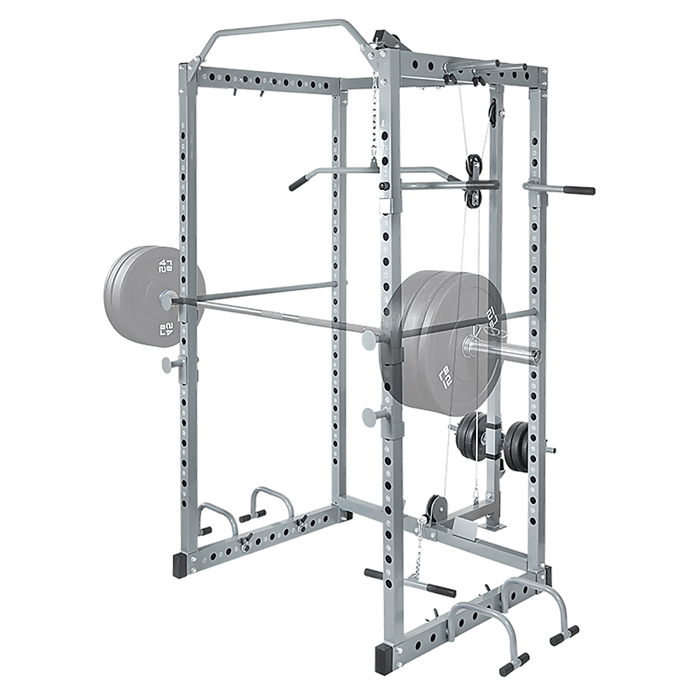 Power Rack Squat Cage Stands W Lat Pulldown Home Gym