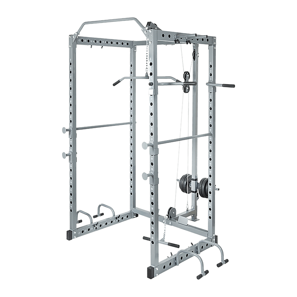 Power Rack Squat Cage Stands W Lat Pulldown Home Gym