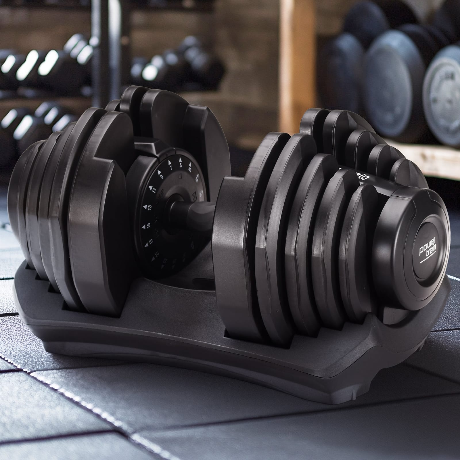 Adjustable Dumbbell 40kg Powertrain Home Gym | Simpledeals