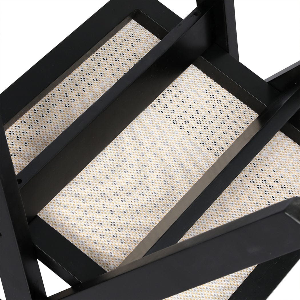 Premium 1x Black Wicker Armchair Dining Chair  Easy Assembly with Black colour