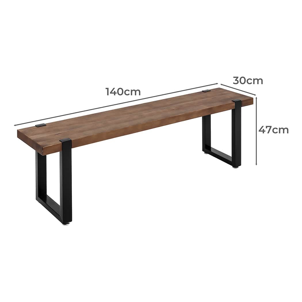Premium 2x Dining Bench Chairs Wooden 140cm  Foldable Function