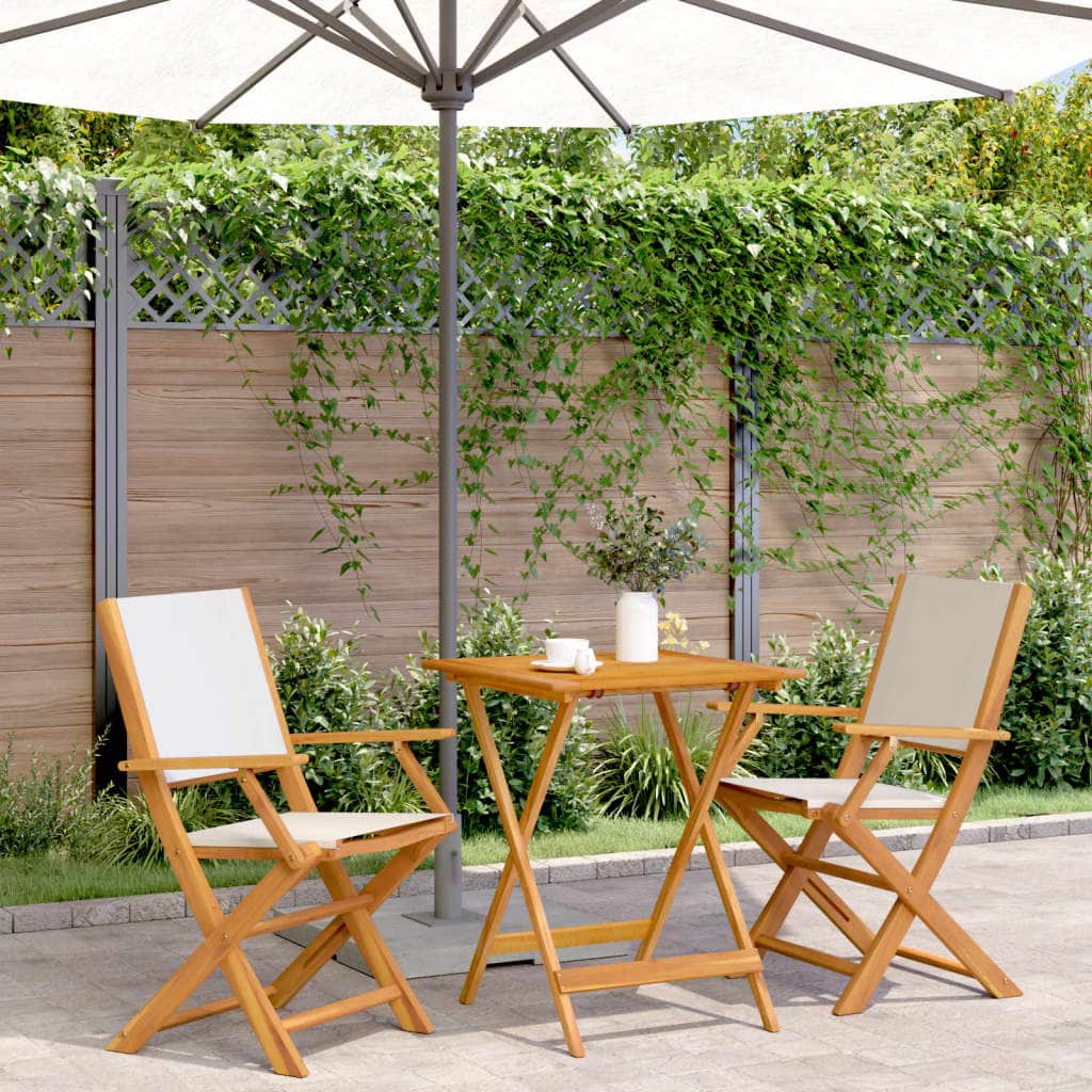 Premium 3 Piece Bistro Set Cream Relaxing Seating Home Comfort