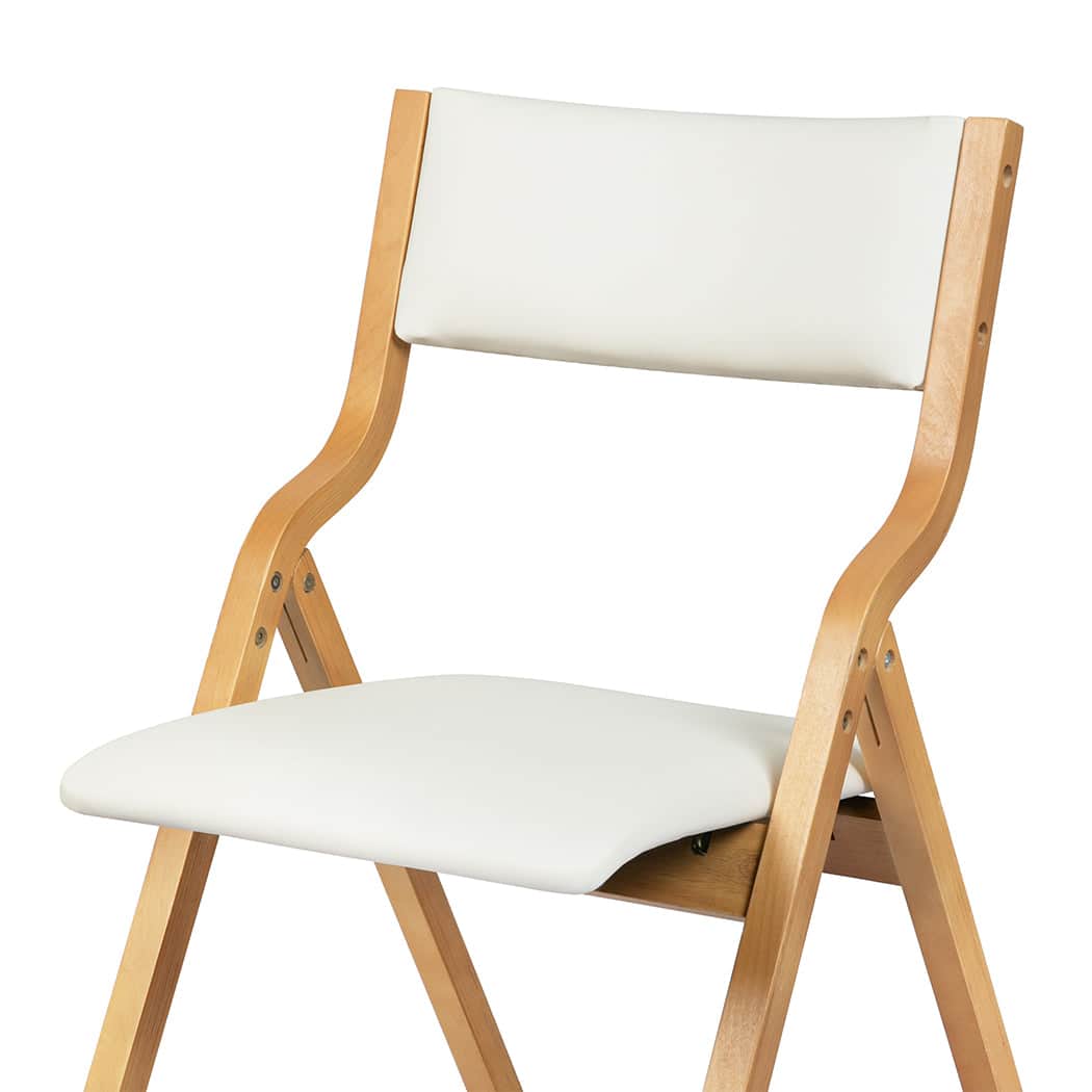 Premium 6x Dining Chairs Foldable PU Beige  Scandi Inspired Design