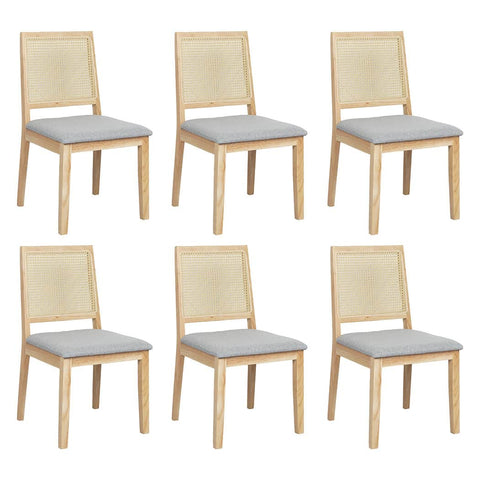 Premium 6XCane Dining Chair Rattan Armless Seat  Easy Assembly