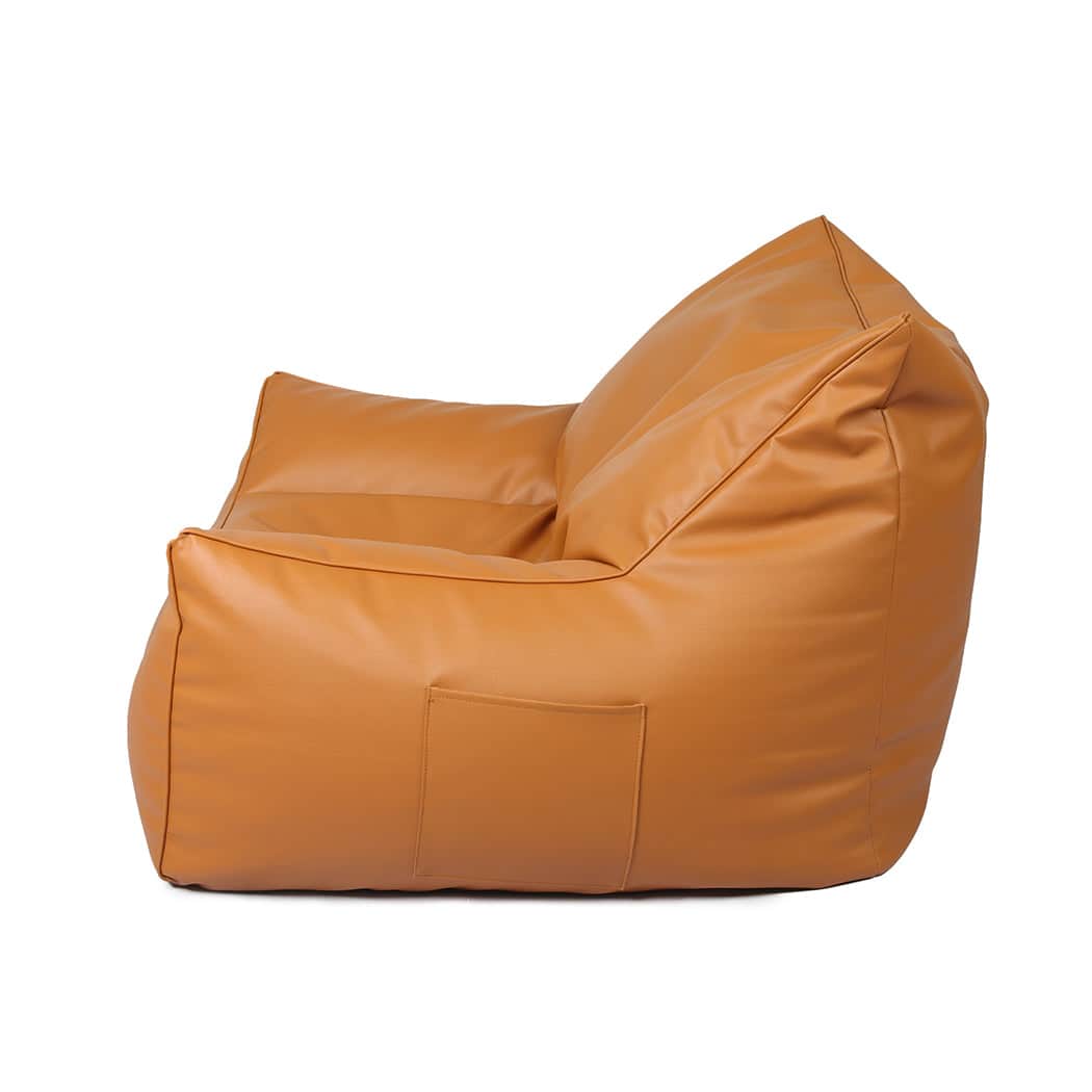 Premium Bean Bag Chair Cover PU Indoor Brown  Premium Quality Build