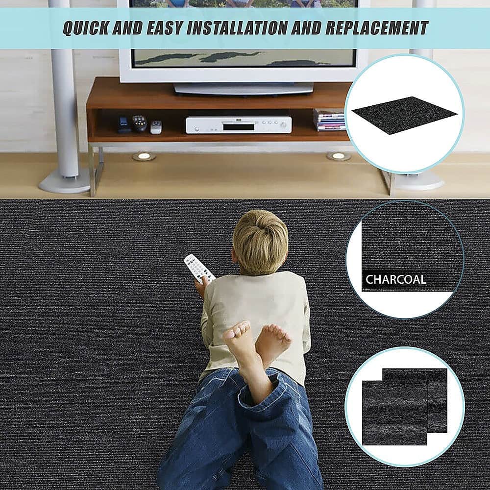 Premium Carpet Tiles Box, Charcoal