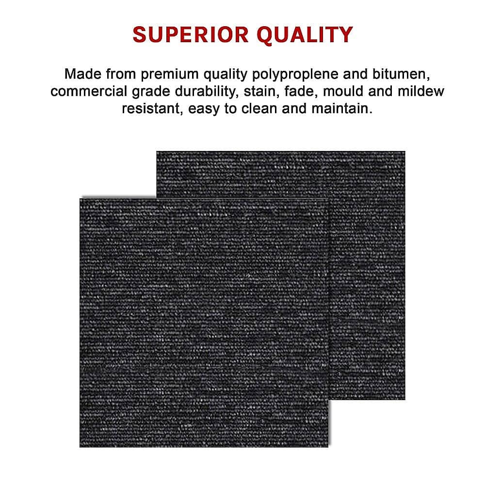 Premium Carpet Tiles Box, Charcoal
