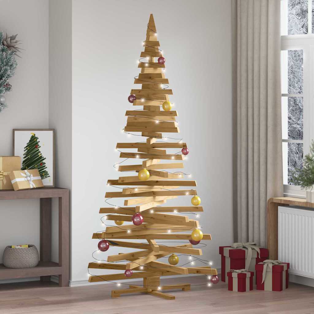 Premium Christmas Trees with Stand Brown 210cm Solid pine wood - Premium