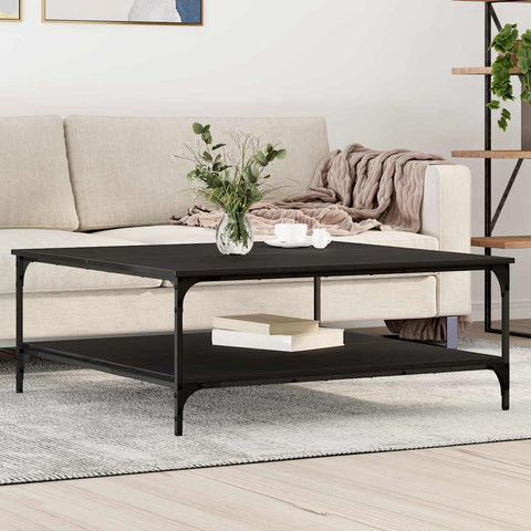 Premium Coffee Table Black oak Engineered Wood - Soft Upholstery